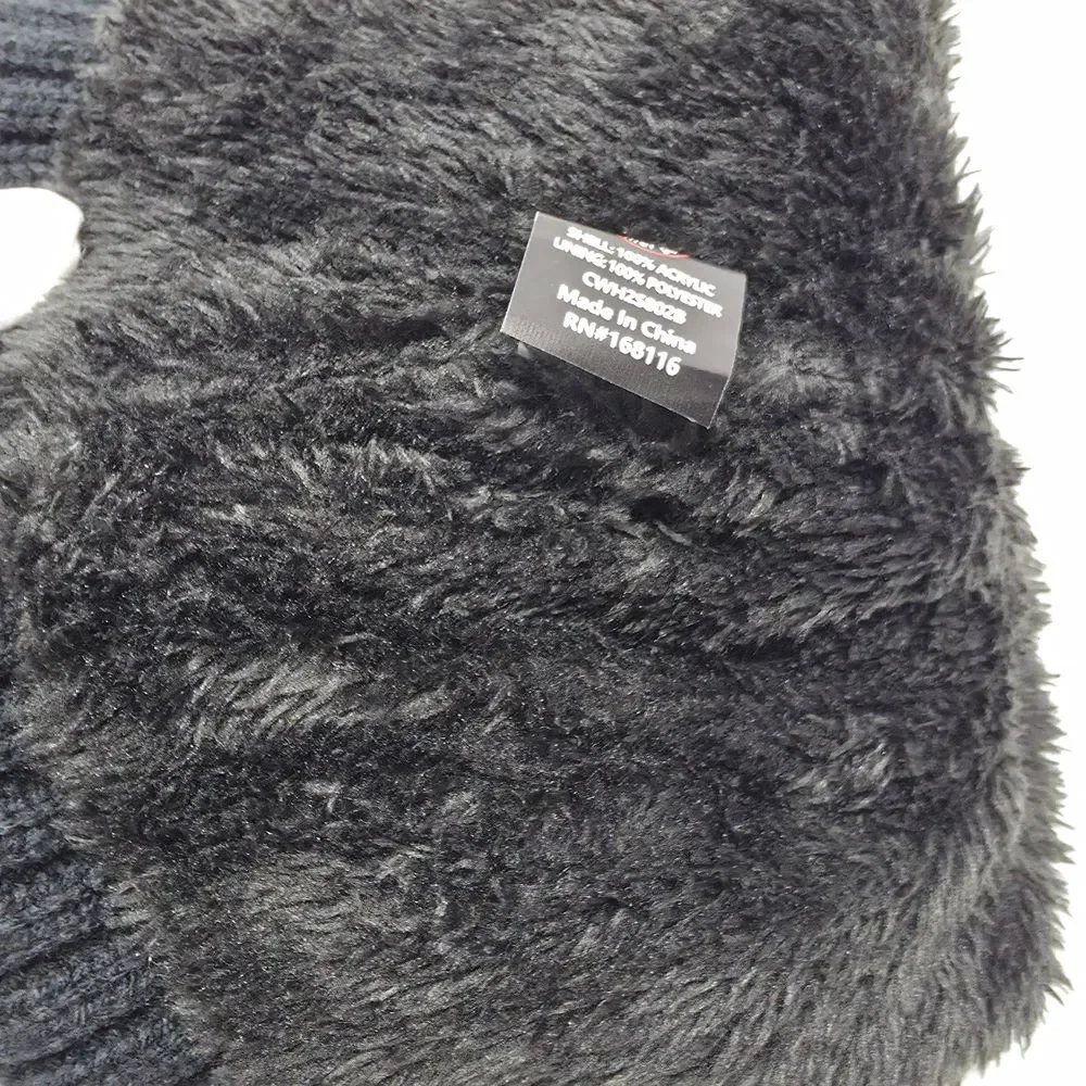 Black Knit Beanie and Gloves Set